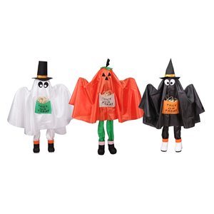 Northlight Ghost Pumpkin and Bat Standing Halloween Kid Figures -  Set of  3