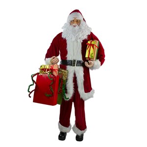 Northlight Standing Santa Claus with Presents Christmas Decor - 6-ft - Red and White