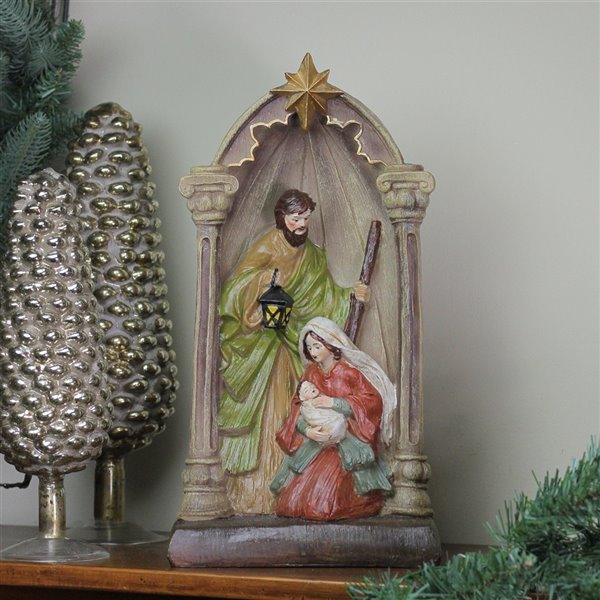 Northlight Holy Family and Angel Figures Christmas Nativity Statue Decor - 14.5-in