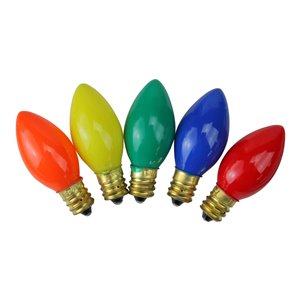 Northlight Incandescent C7 Multi-Color Replacement Bulbs - Opaque - Pack of 25