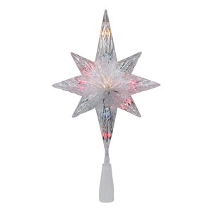 Northlight Lighted Clear Crystal Star of Bethlehem Christmas Tree Topper - 11-in