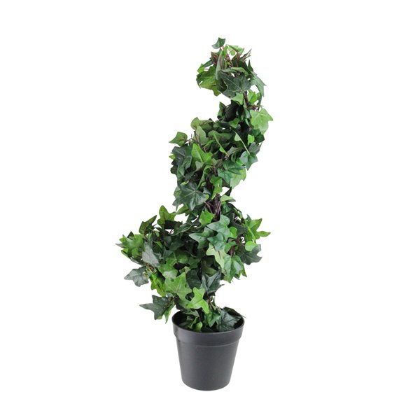 Northlight Potted Ivy Spiral Topiary Artificial Christmas Tree - Unlit - 1.8' - Green and Black