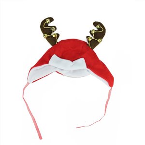 Northlight Antlers Unisex Adult Christmas Trapper Hat Costume Accessory - 17-in - Red and White