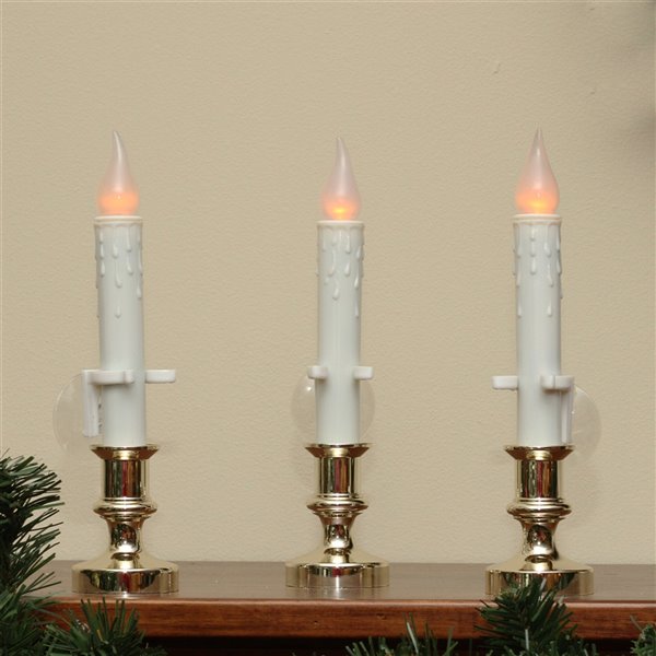 Northlight Led C5 Flickering Window Christmas Candle Lamps White Set Of 3 32912615 Rona
