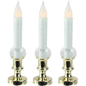 Northlight LED C5 Flickering Window Christmas Candle Lamps - White - Set of 3