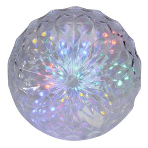 Northlight LED Lighted Hanging Crystal Sphere Outdoor Decoration - 6-in - Multi-Colour