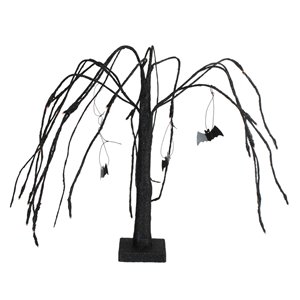 Northlight LED-Lighted Halloween Cascading Willow Tree - 24-in - Black and Orange