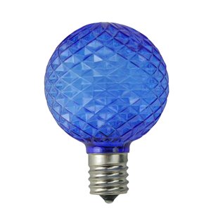 Northlight Faceted LED G50 Christmas Replacement Bulbs - Blue - Pack of 25