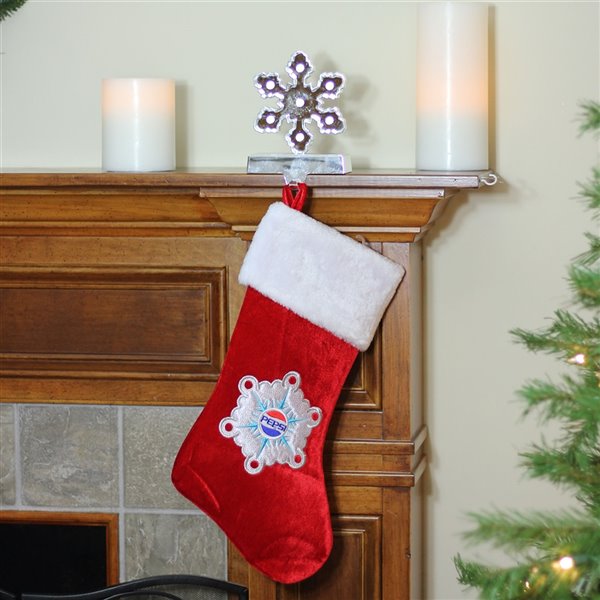 Northlight Pepsi Snowflake Embroidered Christmas Stocking - 19.25-in - Red and White