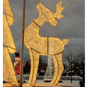Northlight Pre-Lit Giant Commercial Grade LED Lighted Waterloo Reindeer - 14.75-ft