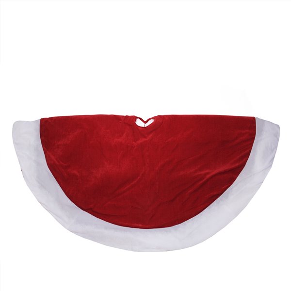 Northlight Solid Round Christmas Tree Skirt - 60-in - Red and White