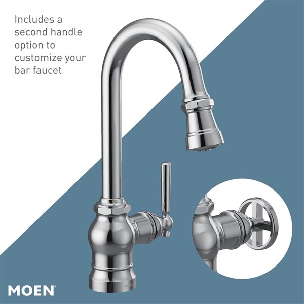 MOEN Paterson Pulldown Single Mount Bar Faucet - Chrome