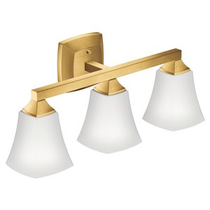 Luminaire de salle de bain à 3 lumières Voss de Moen, 120 V, or brossé