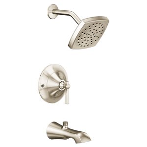 Robinet douche/baignoire Posi-Temp Flara de Moen, 8 1/8 po, nickel poli (valve vendue séparément)