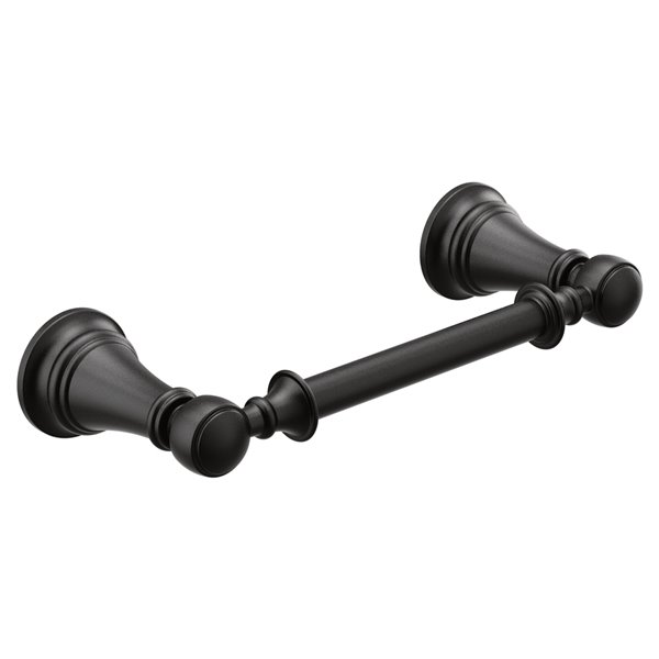 Moen YB8486BL Badhandtuchring Weymouth - Schwarz Matt - Viktorianisches Design Mit Porzellan-Inlay