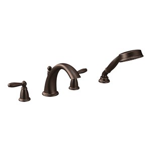 Robinet de baignoire romaine avec dche à main Brantford de Moen, bronze huilé (valve vendue séparément)