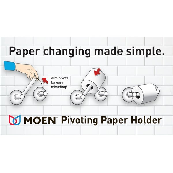 MOEN Retreat Pivoting Paper Holder - Chrome