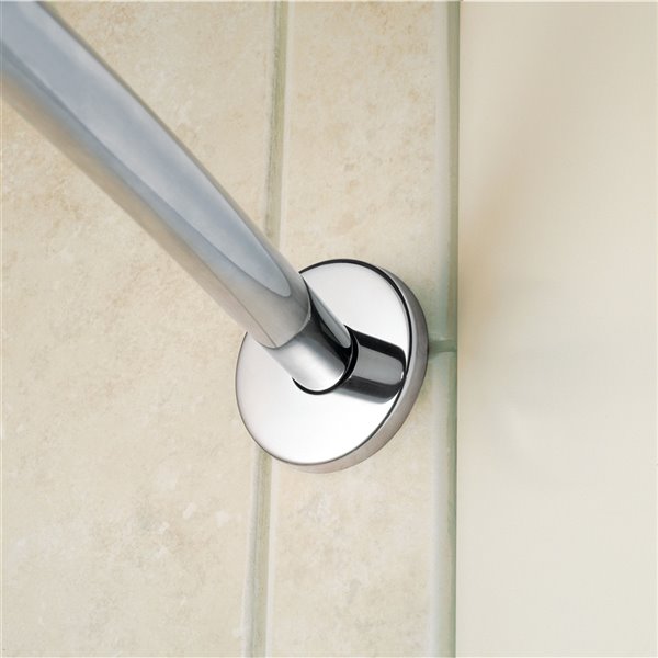 MOEN Curved Adjustable Shower Rod Brushed Nickel (wall flange sold separately) 21025BS RONA