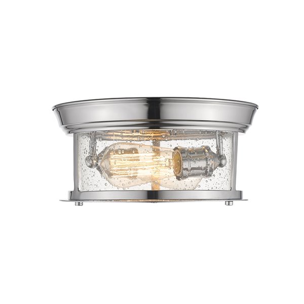 Z-Lite Sonna 2-Light Flush Mount in Chrome Polished - 11-in x 11-in