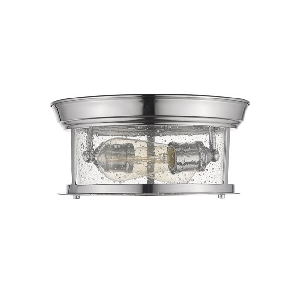 Z-Lite Sonna 2-Light Flush Mount in Chrome Polished - 11-in x 11-in