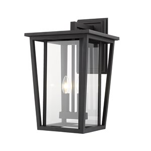 Luminaire mural extérieur Séoul de Z-Lite 2 ampoules, noir satiné