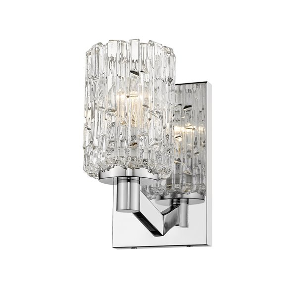 Z-Lite Aubrey 1 Light Wall Sconce - Chrome - 6.5-in x 9.25-in x 5-in