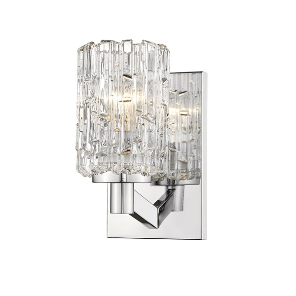 Z-Lite Aubrey 1 Light Wall Sconce - Chrome - 6.5-in x 9.25-in x 5-in