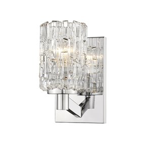 Z-Lite Aubrey 1 Light Wall Sconce - Chrome - 6.5-in x 9.25-in x 5-in