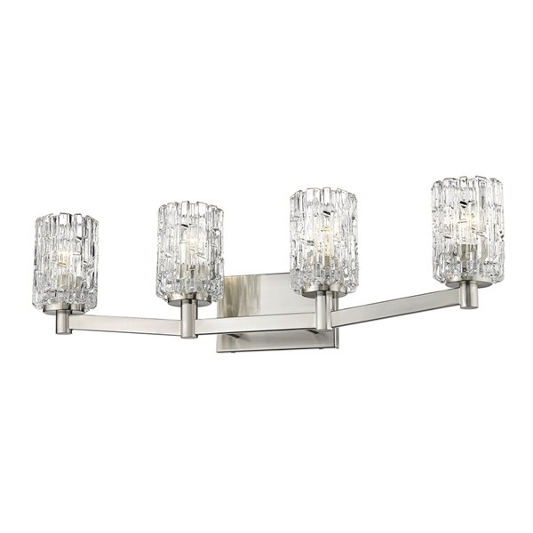 Z-Lite Aubrey 4 Light Vanity and Clear Glass in Brushed Nickel Finish