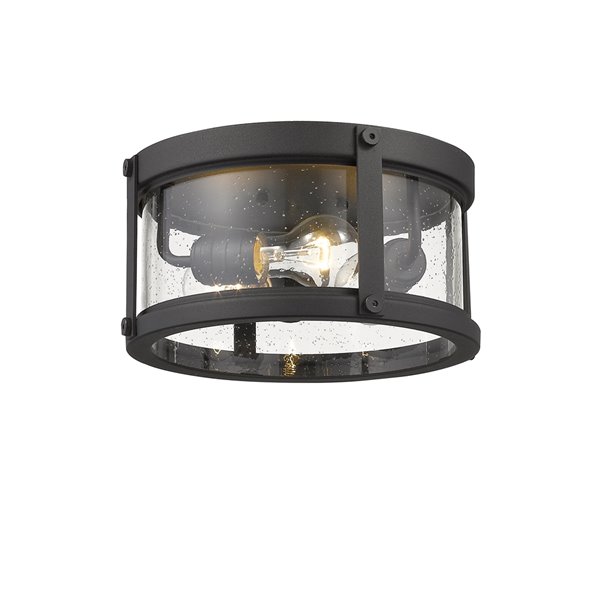 Z-Lite Roundhouse 3-Light Outdoor Flush Mount Ceiling Light - Black Finish