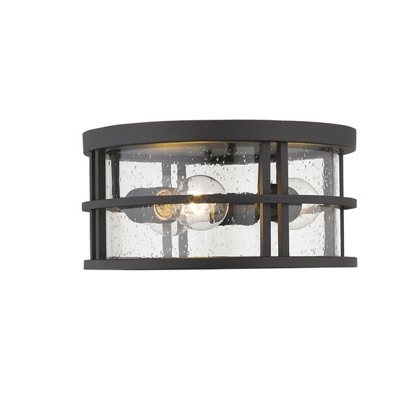 Z-Lite Jordan 3-Light Outdoor Flush Mount Ceiling Light in Black