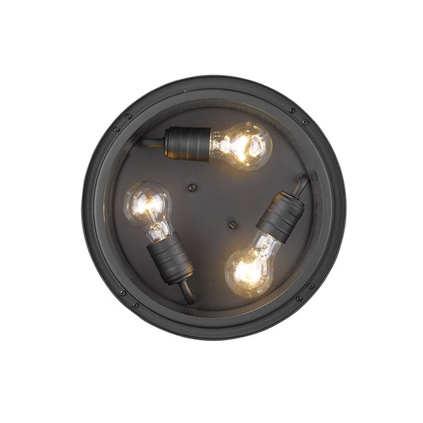 Z-Lite Jordan 3-Light Outdoor Flush Mount Ceiling Light in Black