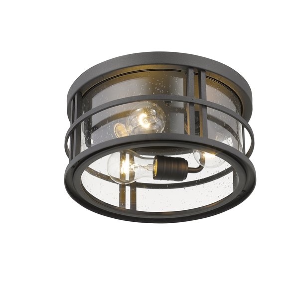 Z-Lite Jordan 3-Light Outdoor Flush Mount Ceiling Light in Black