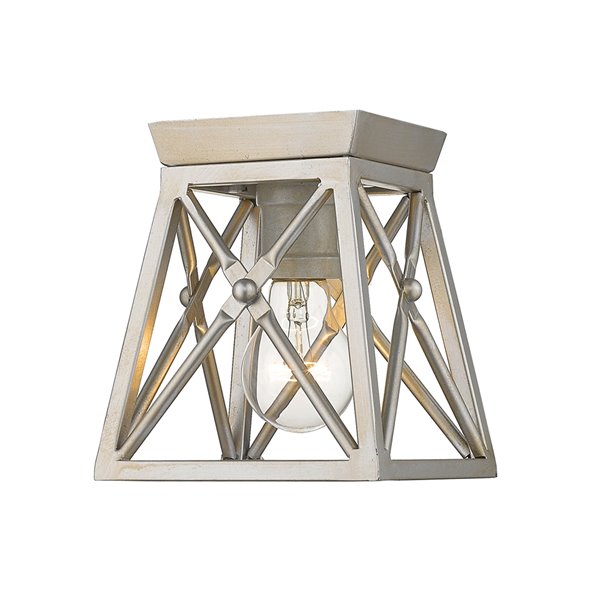 Z-Lite Trestle 1 Light Flush Mount in Pewter Antique Finish - 6-in x 6-in