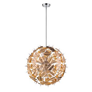 Luminaire suspendu Branam de Z-Lite à 13 ampoules, chrome et champagne
