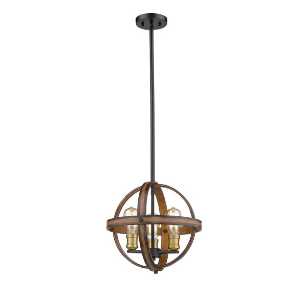 Z-Lite Kirkland 3-Light Pendant in Rustic Mahogany