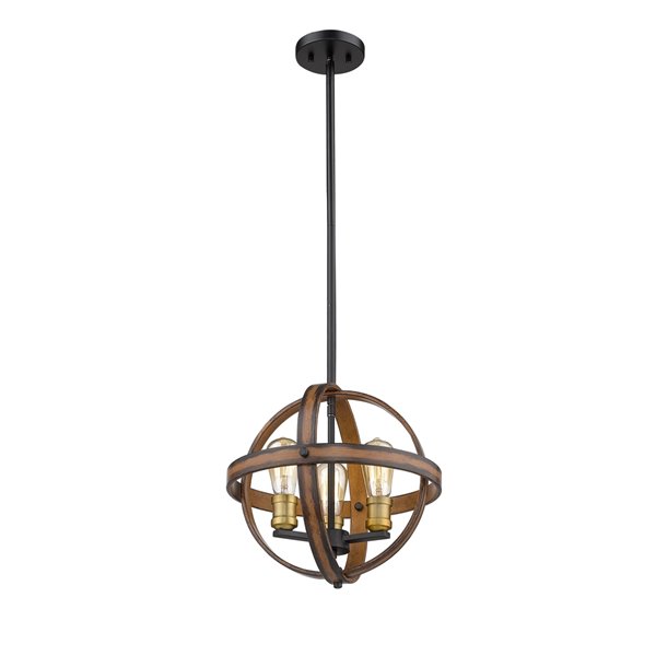Z-Lite Kirkland 3-Light Pendant in Rustic Mahogany