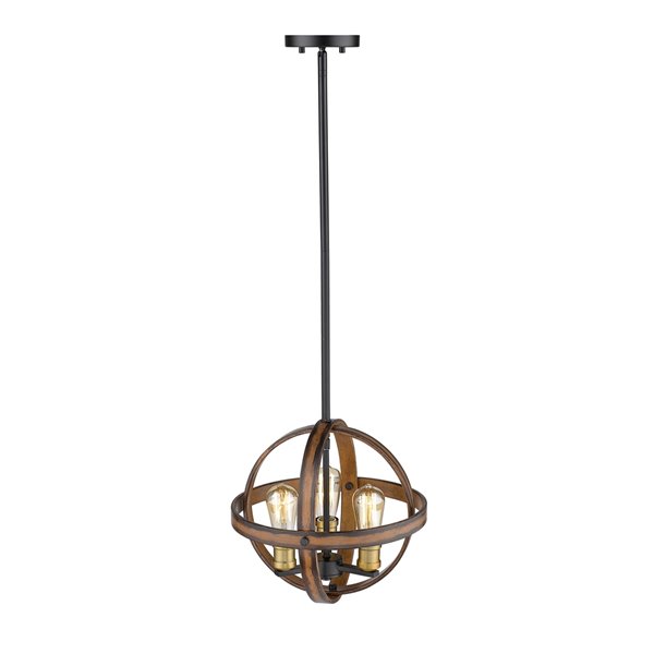 Z-Lite Kirkland 3-Light Pendant in Rustic Mahogany