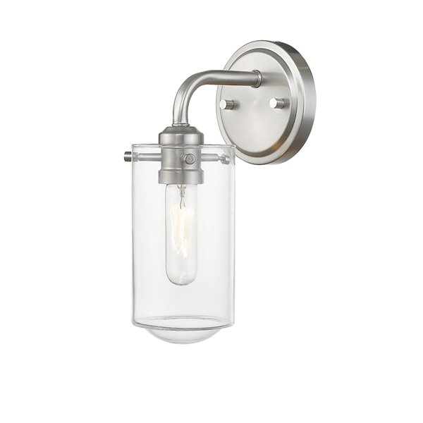 Z-Lite Delaney 1 Light Wall Sconce in Brushed Nickel - 7-in x 11.75-in x 5-in