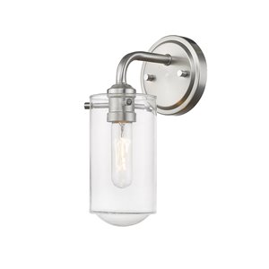 Z-Lite Delaney 1 Light Wall Sconce in Brushed Nickel - 7-in x 11.75-in x 5-in