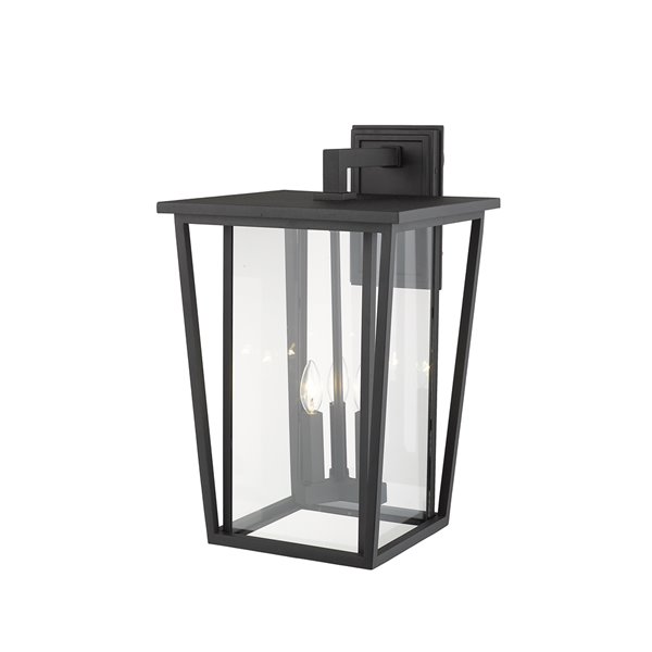 Z-Lite Seoul 3-Light Outdoor Wall Sconce in Black