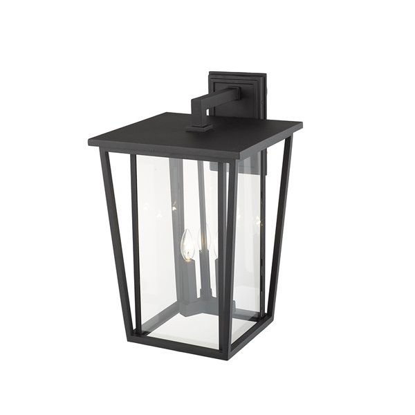 Z-Lite Seoul 3-Light Outdoor Wall Sconce in Black