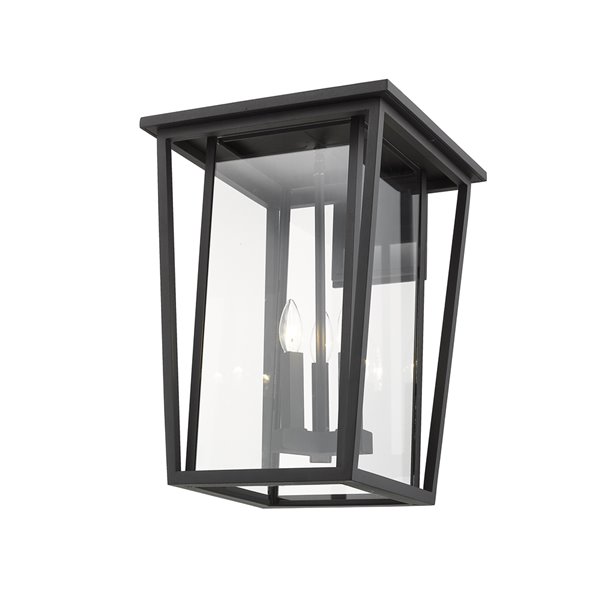 Z-Lite Seoul 3-Light Outdoor Wall Sconce in Black