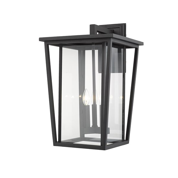 Z-Lite Seoul 3-Light Outdoor Wall Sconce in Black