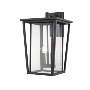 Z-Lite Seoul 3-Light Outdoor Wall Sconce in Black