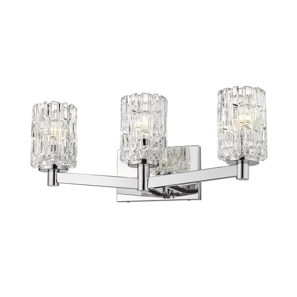 Z-Lite Aubrey 3 Light Vanity and Clear Glass in Chrome Finish