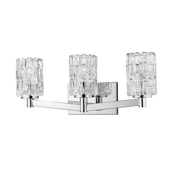 Z-Lite Aubrey 3 Light Vanity and Clear Glass in Chrome Finish