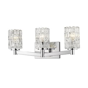 Z-Lite Aubrey 3 Light Vanity and Clear Glass in Chrome Finish