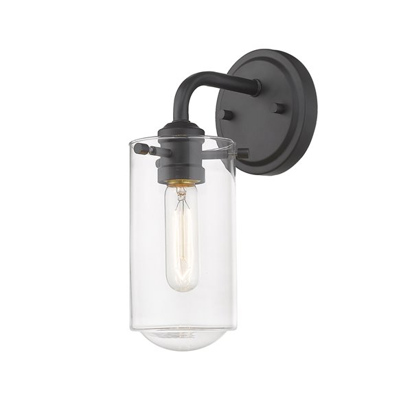 Ms.leana Z-Lite Delaney 1 Light Wall Sconce in Matte Black - 7-in x