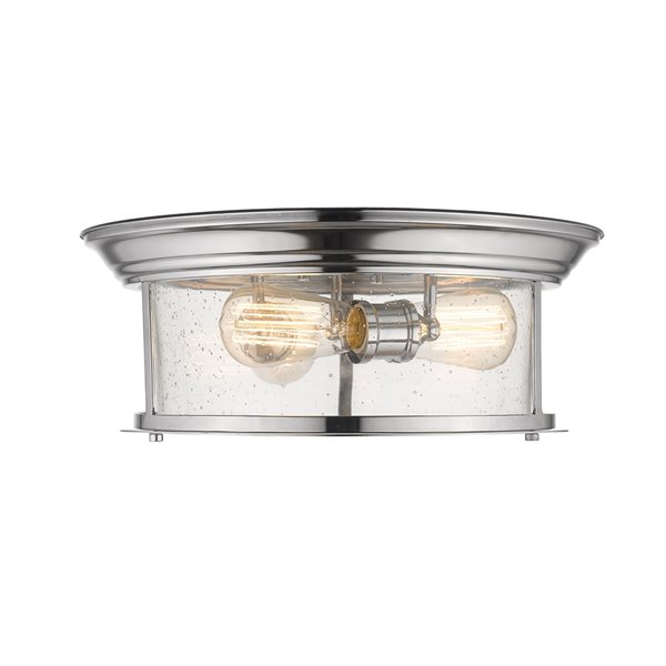 Z-Lite Sonna 3-Light Flush Mount in Chrome Polished - 15.5-in x 15.5-in